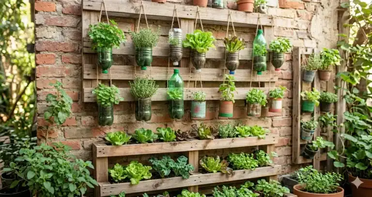 Horta Vertical com Materiais Recicláveis